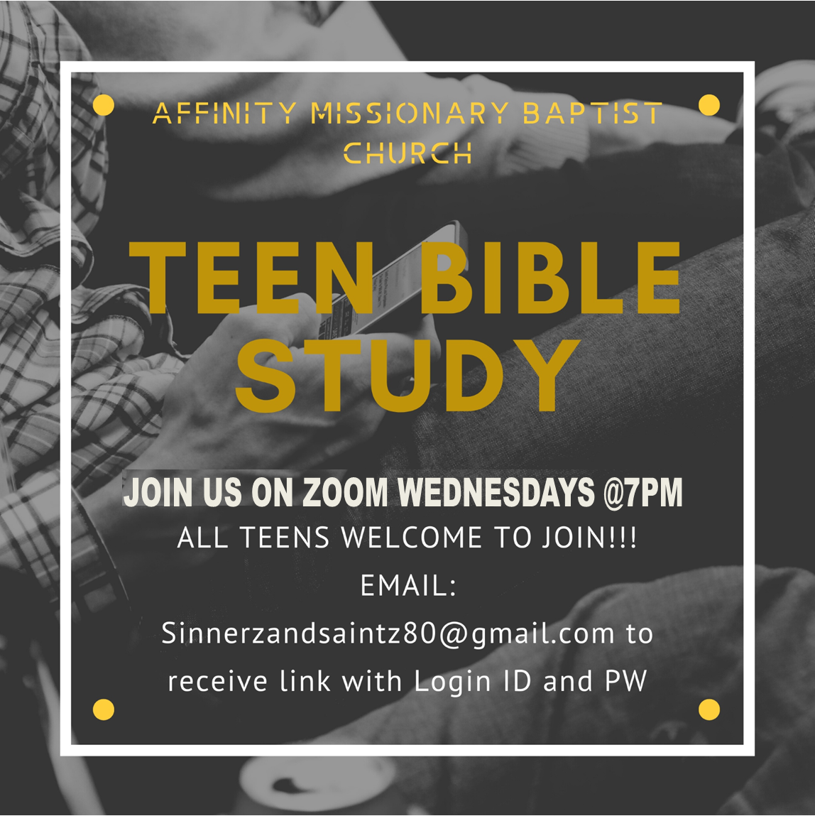 Teen Bible Study via ZOOM